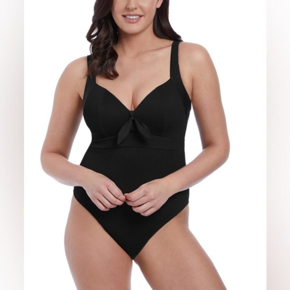 Freya Nouveau Soft Cup High Leg Swimsuit in Black
